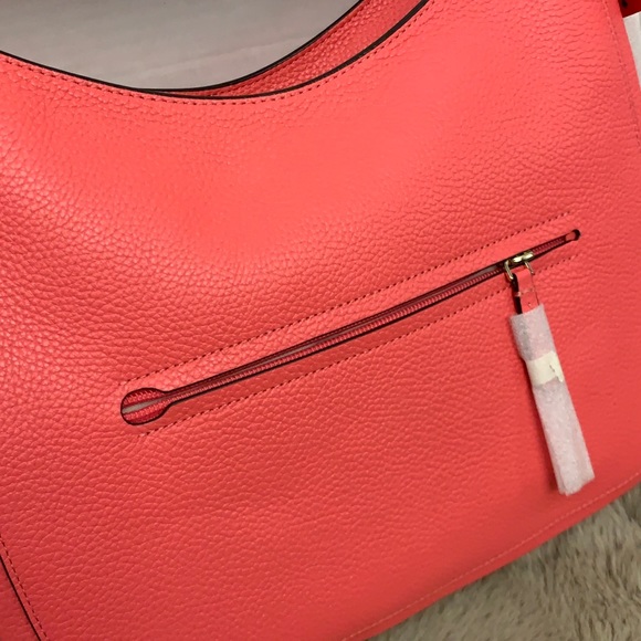 BNWT KATE SPADE PEACH SOFT LEATHER HOBO WITH DETACHABLE STRAP FOR CROSSB… - Picture 8 of 13